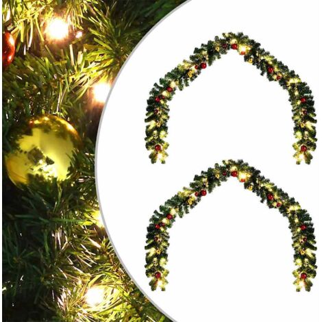 Guirlande de Noël avec 600 LED 2 pcs Vert PVC vidaXL