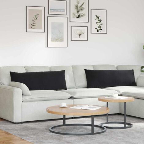 vidaXL Sofa Pillows 2 pcs Black 120 x 40 cm Corduroy Fabric