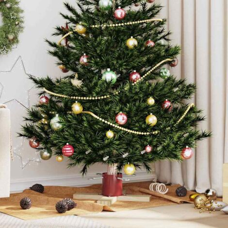 vidaXL Pied de Sapin de Noël 1.73 Rouge 50 x 50 x 16 cm Pin massif (1/5)