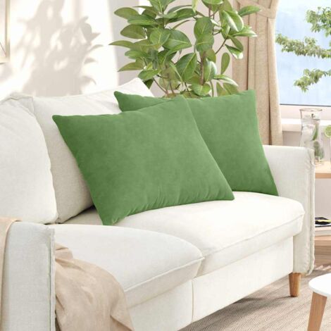 vidaXL Coussins de canapé 2 pcs Vert clair 70 x 50 cm