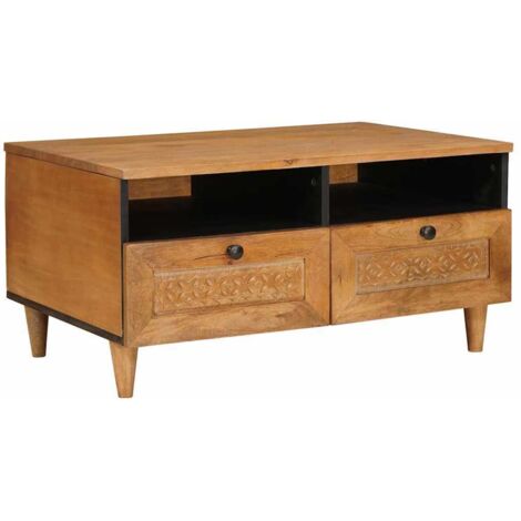 Table basse avec tiroir Marron clair 80 x 54 x 40 cm vidaXL (1/5)