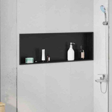 Niche de Douche Noir 90 x 30 x 9.5 cm Acier inoxydable vidaXL