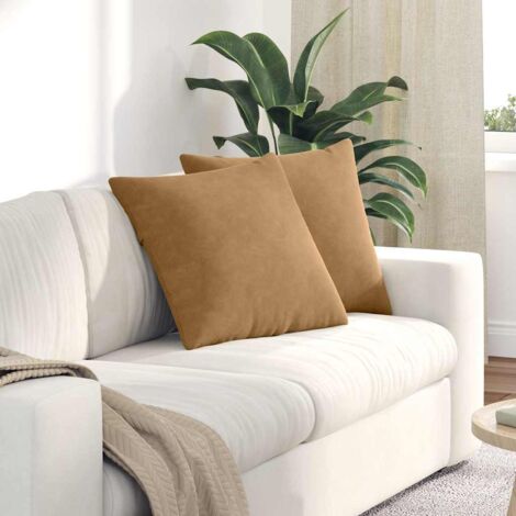 vidaXL Sofa Pillows 2 pcs Brown 50 x 50 cm Corduroy Fabric