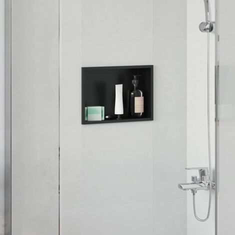 vidaXL  Shower Niche  Black 30 x 20 x 9.5 cm Stainless Steel