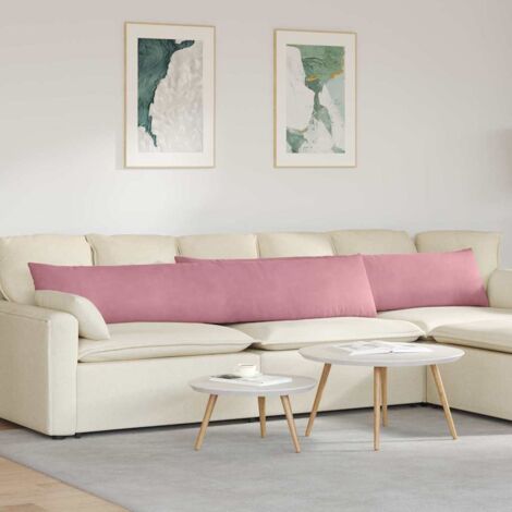 vidaXL Coussins de canapé 2 pcs Rose 200 x 40 cm