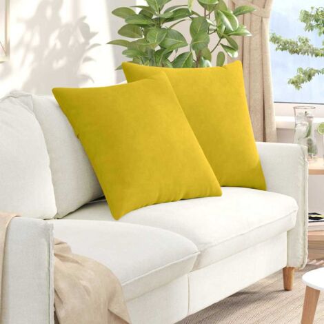 vidaXL Coussins de canapé 2 pcs Jaune 80 x 80 cm