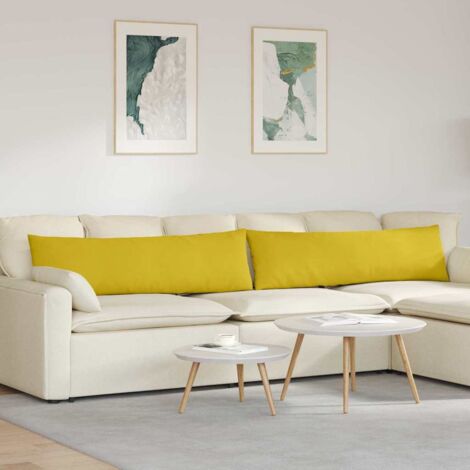 vidaXL Coussins de canapé 2 pcs Jaune 145 x 40 cm (1/5)
