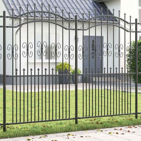 Clôture de jardin Gris 215 cm Acier peint par poudre vidaXL