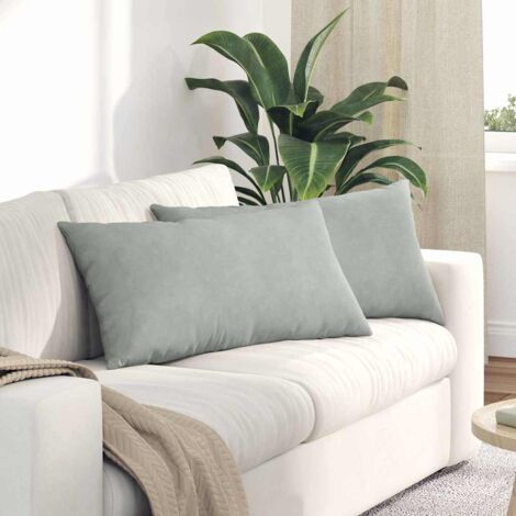 vidaXL Coussins de canapé 2 pcs Gris clair 80 x 40 cm