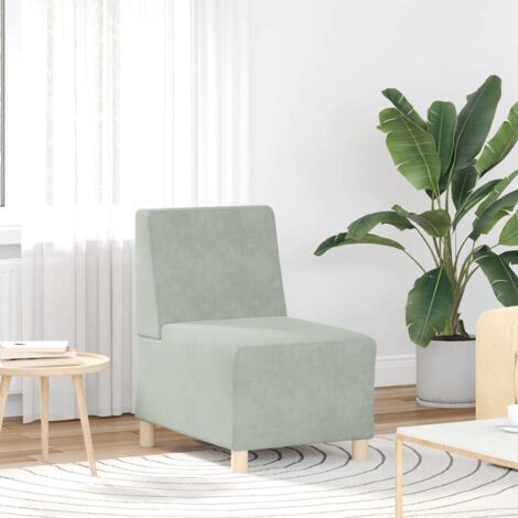 Canapé modulaire sans accoudoirs Gris clair 55 cm Velours vidaXL (1/5)
