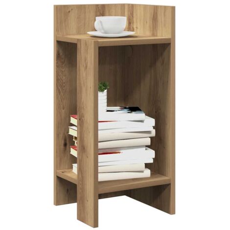 Table d'appoint avec étagère chêne artisanal 25,5x27x60 cm vidaXL