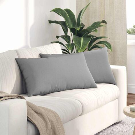 vidaXL Coussins de canapé 2 pcs Gris nuage 80 x 40 cm tissu
