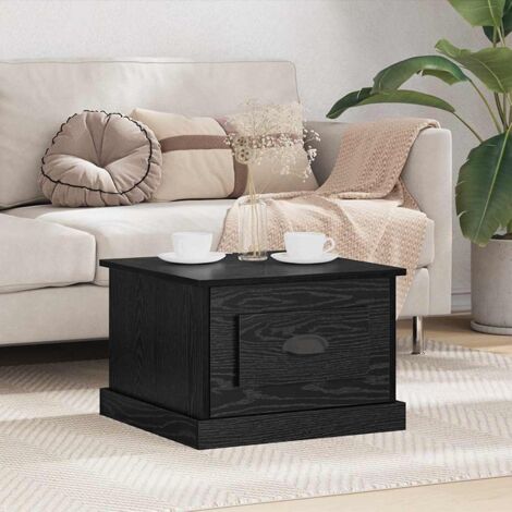 Table basse Chêne noir 50 x 50 x 35 cm Bois d'ingénierie vidaXL (1/5)