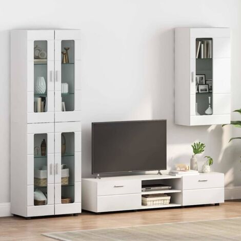 Meuble mural Blanc 55 x 29 x 100 cm Bois d'ingénierie vidaXL