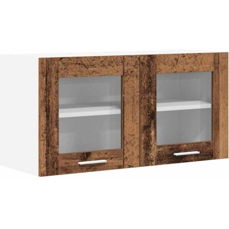 vidaXL Armoire suspendue Bois ancien et Blanc 80 x 31 x 40 cm (1/5)