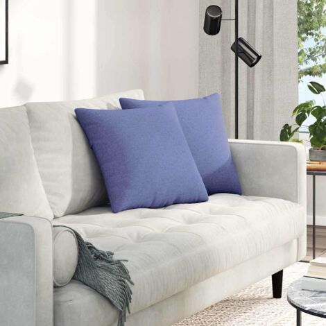 vidaXL Coussins de canapé 2 pcs Bleu denim 45 x 45 cm tissu (1/5)
