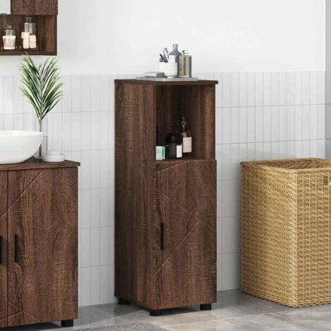 Cabinet de salle de bain avec porte Chêne brun 30 x 35 x 95 cm vidaXL (1/5)