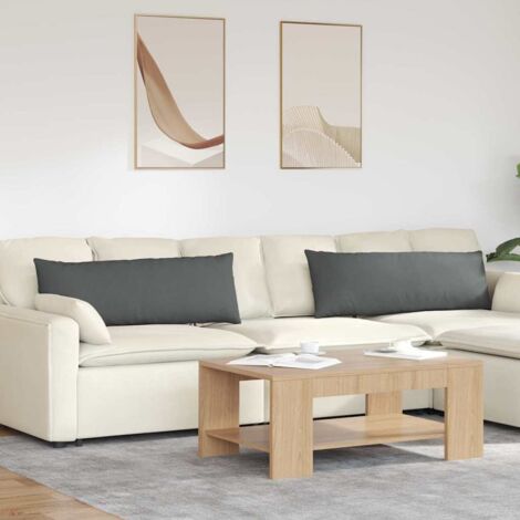 vidaXL  Sofa Pillows  2 pcs Dark Grey 120 x 40 cm Fabric