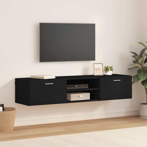Meuble TV avec tiroir Noir 150 x 39 x 30 cm Bois d'ingénierie vidaXL