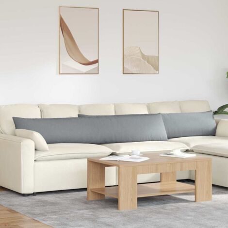 vidaXL Coussins de canapé 2 pcs Gris clair 200 x 40 cm tissu
