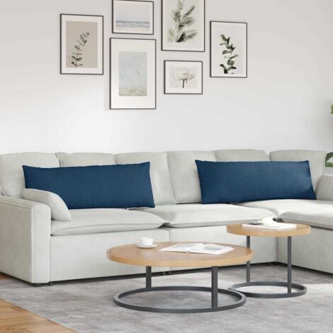 vidaXL Coussins de canapé 2 pcs Bleu 120 x 40 cm tissu