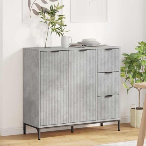Buffet Gris béton 89,5 x 33 x 82 cm Bois d'ingénierie vidaXL (1/5)