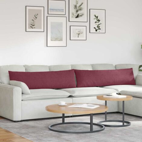 vidaXL Coussins de canapé 2 pcs Bordeaux 145 x 40 cm tissu