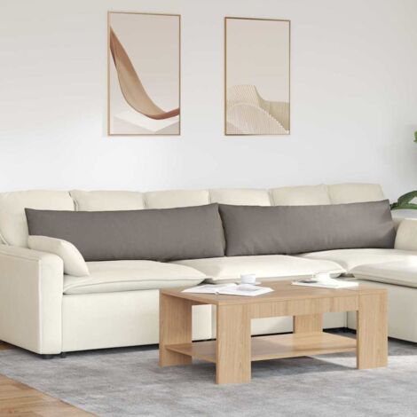 vidaXL Coussins de canapé 2 pcs Taupe 145 x 40 cm tissu