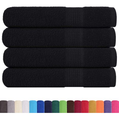Serviettes 4 pcs noir 100x200 cm 360 g/m² 100% coton vidaXL