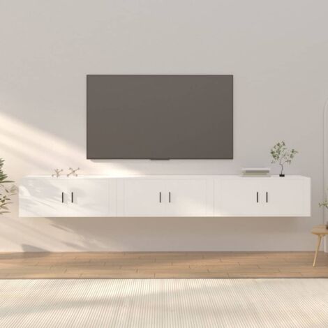 Meubles TV muraux 3 pcs blanc 100x34,5x40 cm vidaXL (1/5)
