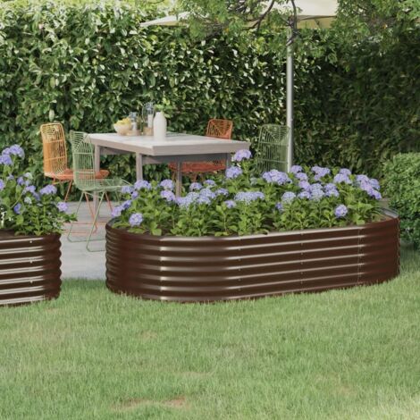 vidaXL Lit surélevé de jardin Acier galvanisé marron (1/5)