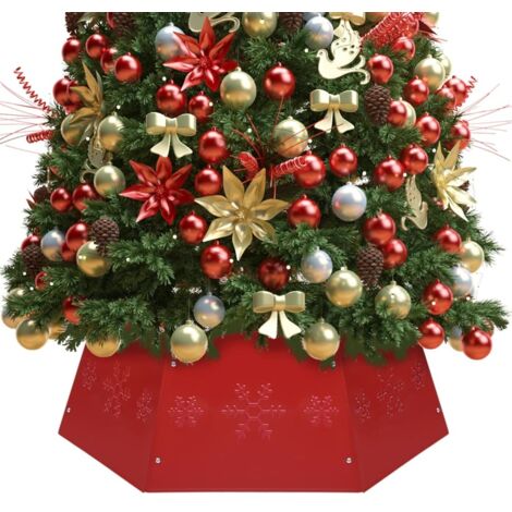vidaXL Jupe de sapin de Noël Rouge Ø68x25 cm (1/5)