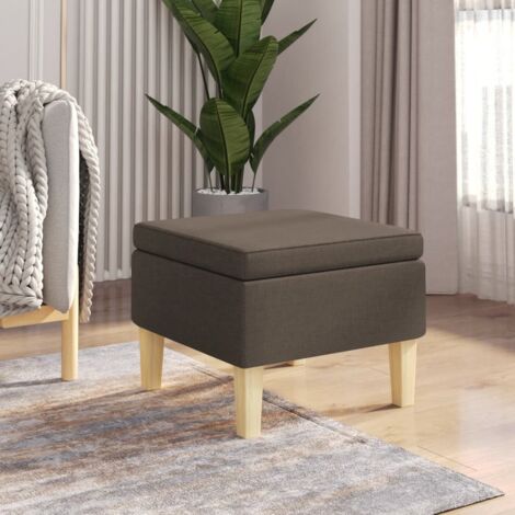vidaXL Tabouret avec pieds en bois Taupe Tissu (1/5)