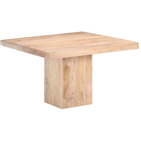 Vidaxl – Table de salle à manger carrée 120x120 cm – Bois de manguier massif – Hauteur 77 cm – Finition naturelle – Style rétro