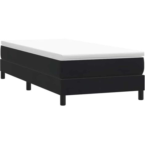 Sommier à lattes de lit sans matelas noir 100x220 cm velours vidaXL