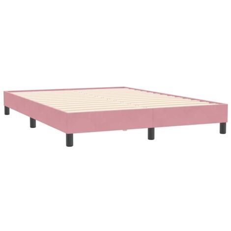 vidaXL Sommier à lattes de lit sans matelas rose 160x210 cm velours