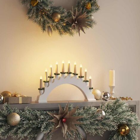 vidaXL Arche de Bougies de Noël avec 10 Bougies LED Blanc (1/5)