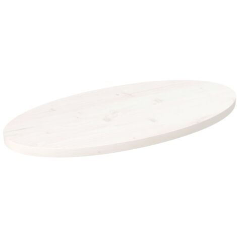 Dessus de table blanc 70x35x2,5 cm bois de pin massif ovale vidaXL