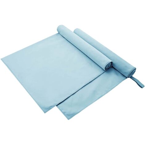 Serviettes de sport 2 pcs Bleu 180 x 90 cm vidaXL