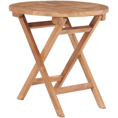Table pliable de jardin 45 cm Bois de teck solide vidaXL (1/5)