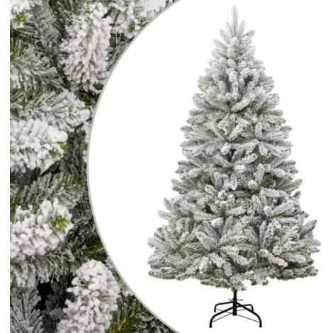 vidaXL Sapin de Noël artificiel à charnières avec neige floquée 240 cm