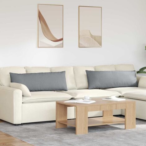 vidaXL Coussins de canapé 2 pcs Gris clair 120 x 40 cm tissu
