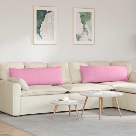 vidaXL Coussins de canapé 2 pcs Rose 120 x 40 cm tissu