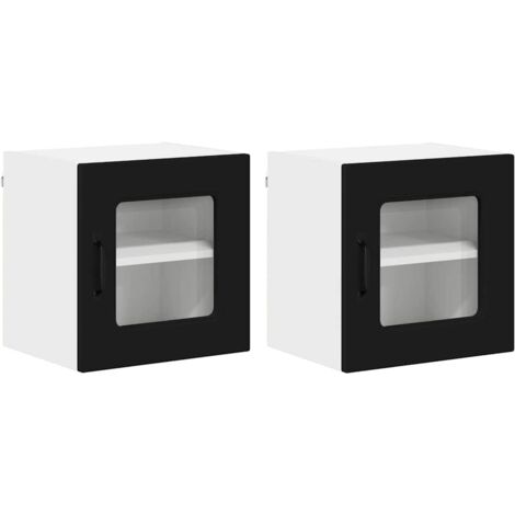 vidaXL Panneau de lave-vaisselle Kalmar 2 pcs Noir 40 x 31 x 40 cm