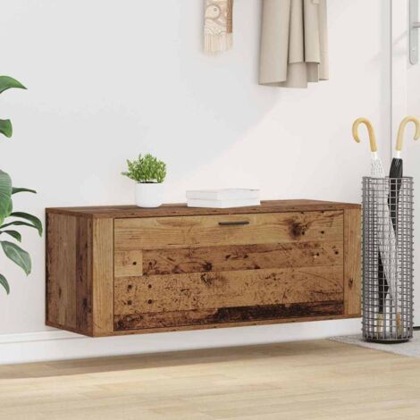 Vidaxl – Meuble à chaussures mural en bois d'ingénierie – Dimensions 100 x 35 x 38 cm – 2 étagères – Finition mate élégante