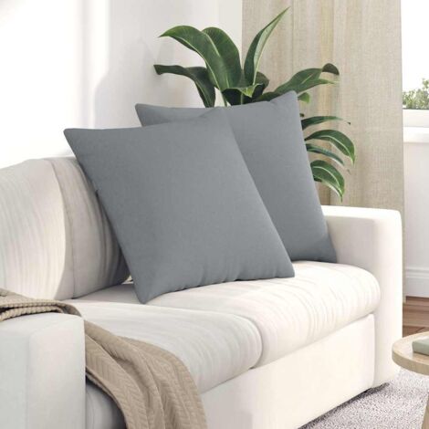 vidaXL Coussins de canapé 2 pcs Gris clair 60 x 60 cm tissu