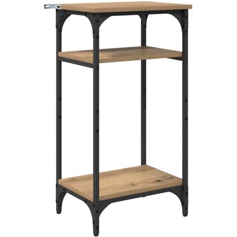 Vidaxl – Table d'appoint industrielle en bois d'ingénierie 40 x 30 x 75 cm – Cadre en acier noir – Étagères pratiques pour rangement