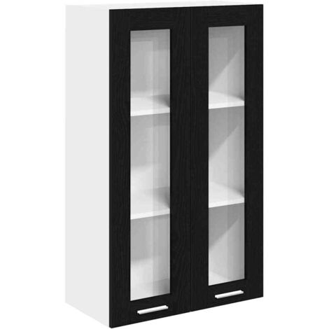 vidaXL Armoire suspendue avec porte Riga Chêne noir 60 x 31 x 100 cm (1/5)
