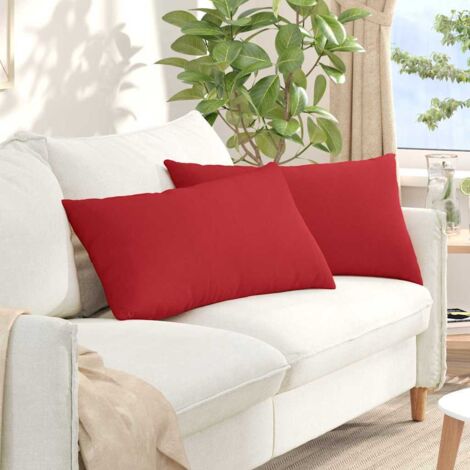 vidaXL Coussins de canapé 2 pcs Rouge 80 x 40 cm tissu (1/5)