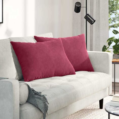 vidaXL  Sofa Pillows  2 pcs Wine Red 70 x 50 cm Corduroy Fabric